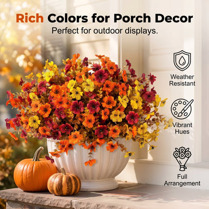 💥Hot Sale 70% Off 🍂 Autumn Violet Silk Flower Bouquet — 12 Pieces