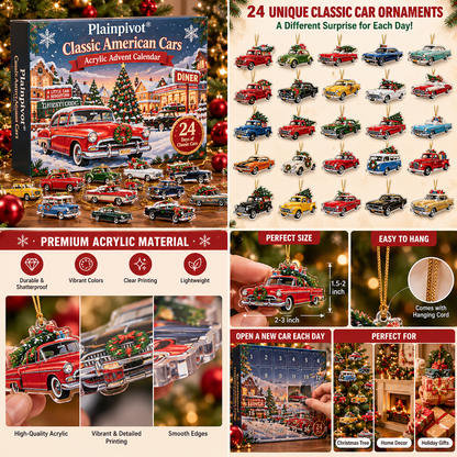 Plainpivot® Classic American Cars Acrylic Advent Calendar