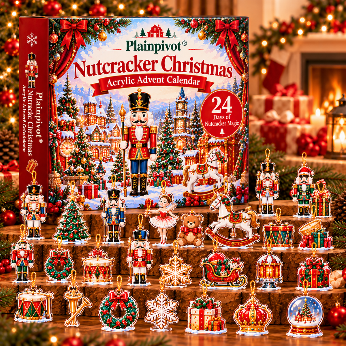 Plainpivot® Nutcracker Christmas Acrylic Advent Calendar