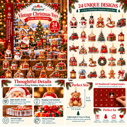 Plainpivot® Vintage Christmas Toys Acrylic Advent Calendar