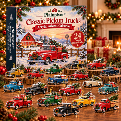 Plainpivot® Classic Pickup Trucks Acrylic Advent Calendar