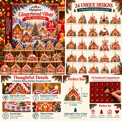 Plainpivot® Gingerbread Village Acrylic Advent Calendar