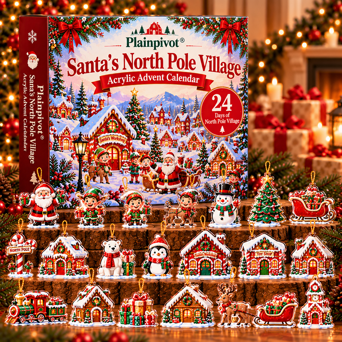 Plainpivot® Santa's North Pole Village Acrylic Advent Calendar
