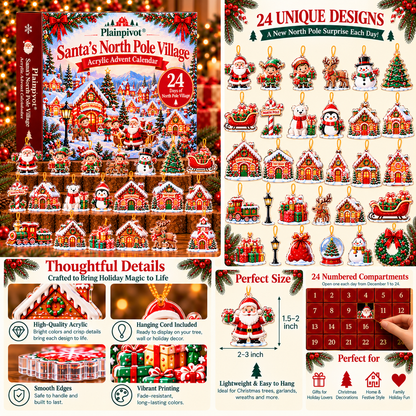 Plainpivot® Santa's North Pole Village Acrylic Advent Calendar