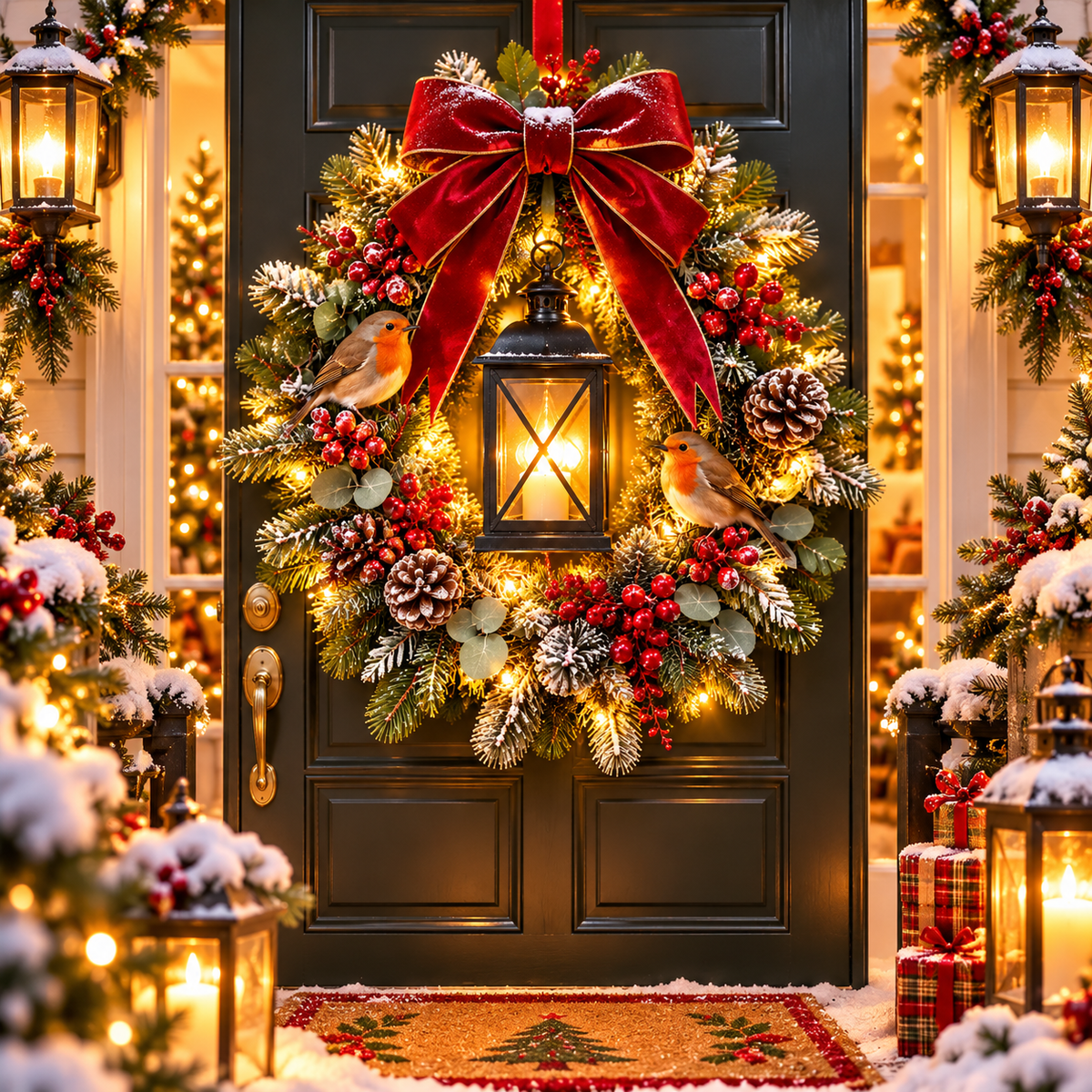 🎄 70% OFF Holiday Sale | A Robin Glow Light-Up Christmas Wreath ✨