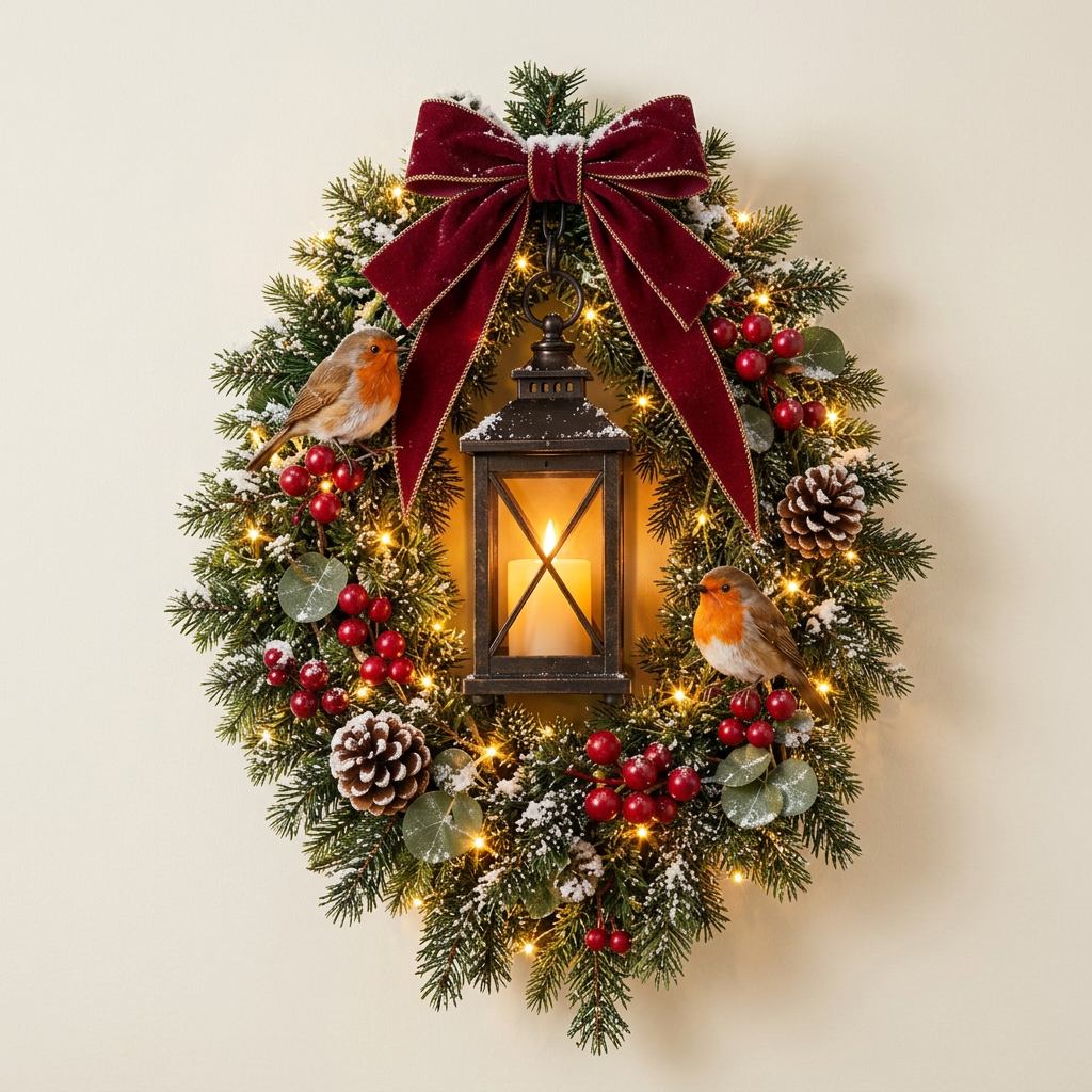 🎄 70% OFF Holiday Sale | A Robin Glow Light-Up Christmas Wreath ✨